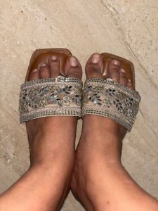 White Mirror Work Flats