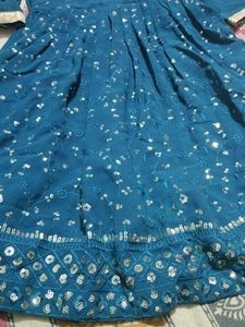 Teal Embellished Kurta Set