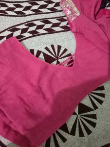 Silver Sitara Work Pink Saree
