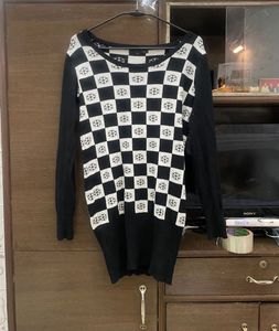 Checkered Knit Top And Dress