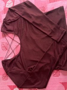 Burgundy Long Sleeve Top
