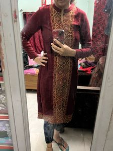 Winter Kurta And Woolen Leggings