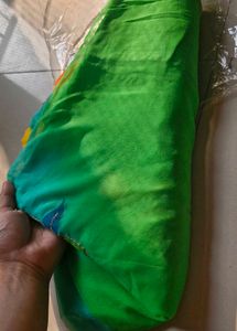 Multi color chiffon Saree with unstiched blouse