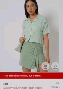 RIO Mint Green Crop Shirt