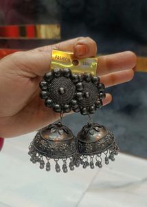 Oxidized Jhumka Earrings