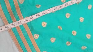 Teal &amp; Gold Embroidered Kurti