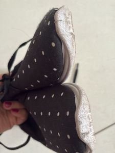 Bata Black Polka Dot Slip-on Sneakers
