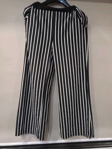 Black &amp; White Vertical Stripes Palazzo Pants