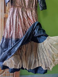 Shimmer Evening Gown Black And Copper Combo