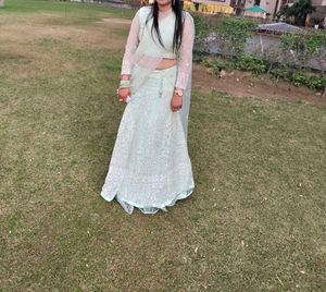 White net lengha choli