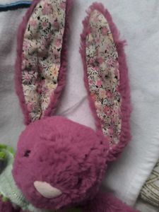 Purple Plush Bunny with Scarf
