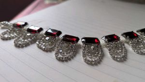 Red Jewel Silver Chain Necklace