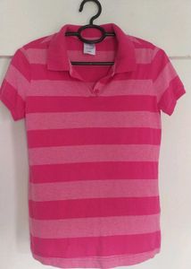 Striped Pink Polo Shirt
