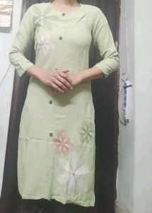 Pishta Green Straight Kurta For Women