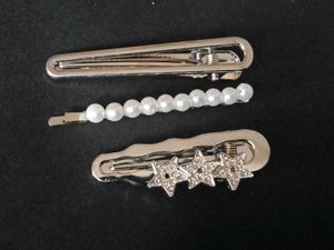 Hair Clip Set - Silver & Pearl Combo Of 2.