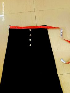 Elegant Black Velvet  Skirt