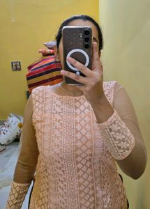 Chikankari Embroidered Kurta (Freebie Included)