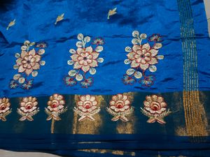 Cotton Silk Peacock Blue Saree 💙