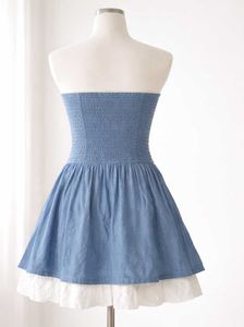 Blue Strapless Mini Dress