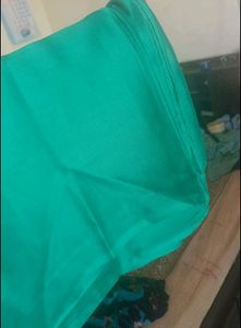 Plain Sea Green Saree