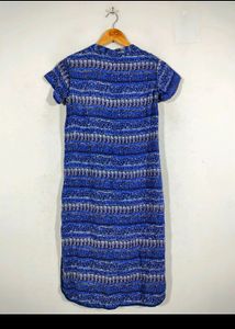 Blue Printed Casual Kurta