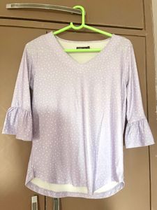 Lavender Polka Dot Top