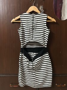 Black And White Stripped Bodycon Dress