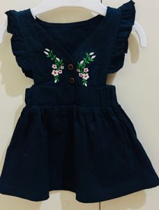 Embroidered Corduroy Mini Dress