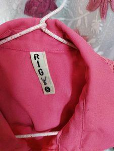RIGO Pink Sleeveless Collared Top (Shoppers Stop)