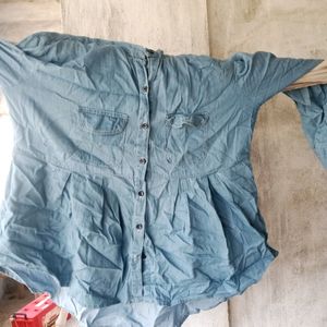 Woman Light Grey Blue Top