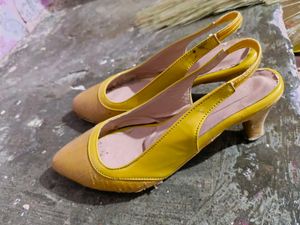 Yellow Slingback Heels
