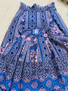 Blue Color Printed 2 Pec Baby Girl Plazo Set