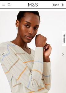 Striped marks and spencer V-Neck Top