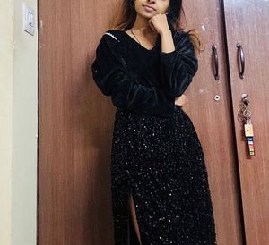 Mini Velvet Sequin Dress