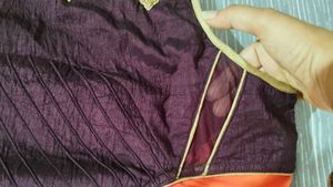Burgundy And Orange Kurta Set