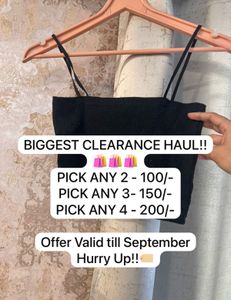 Trendy Black Cropped Tank Top, Bust- 34-38