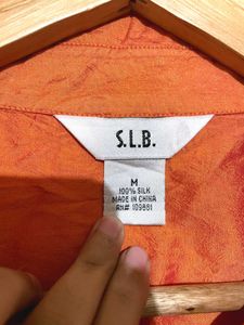 Silk Imported Orange Shirt By SLB