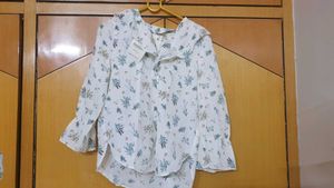 Floral Print Ruffle Blouse