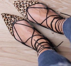 Zara Cheetah Print Tie Up Flats