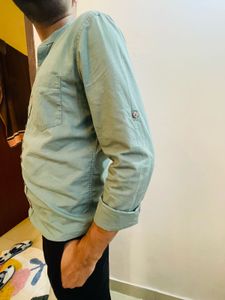 Highlander Slim Fit Grandad Collar Shirt