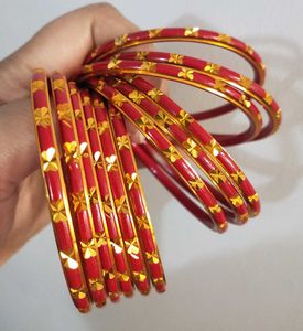 12 Gold Design Glass Bangles