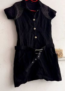Black Studded Mini Dress