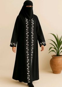 Balck Embroidery Daily Wear Abhaya/Bhurqa