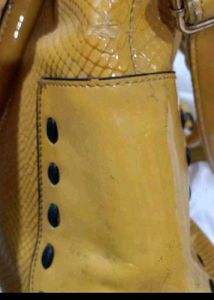 Yellow Snakeskin Print Tote Bag