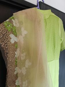 Elegant Lime Green Anarkali Kurta Set