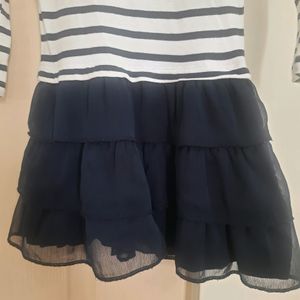 Smart Navy Blue Full Sleeves Dress for Kids from D