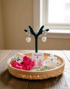 Assorted earrings, clutcher & scrunchie