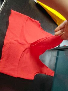 Red Front Knot Crop Top