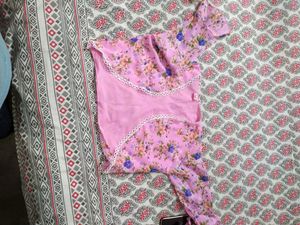Pink Colour Dress With Shrug