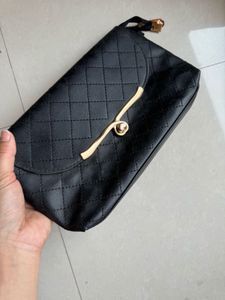 Stylish Cluth Gold & Black Bag - From Dubai